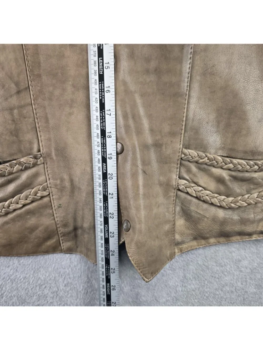 The Leather Shop Vest Mens XL Brown Leather Eagle Scenic Biker Lace Up Vest